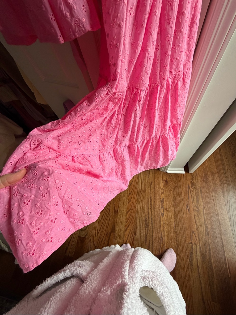 Ivy City Co Pink Gigi Tiered Eyelet Midi Dress w Matching Toddler Dress (3T) NEW - Picture 7 of 9